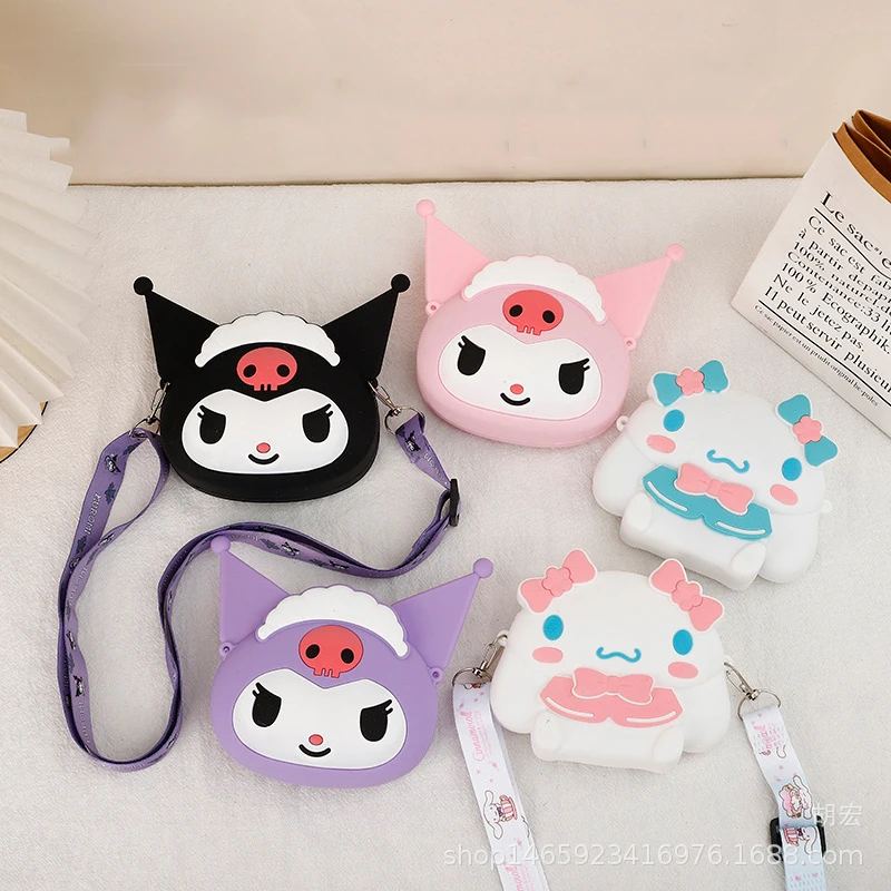 

Sanrio Kuromi Silicone Zero Wallet Children's Crossbody Bag Shoulder Bag Cartoon Princess Bag Decompress Pinch Toy Birthday Gift