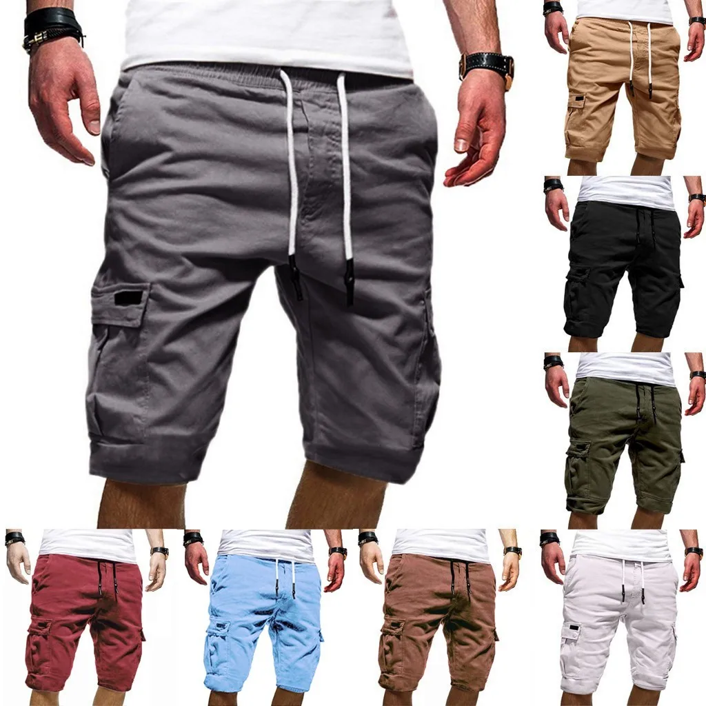

Men's Sweatpants Drawstring Shorts Casual Pant Loose Sport Color Bandage Men's pants Boy Stocking 9 10