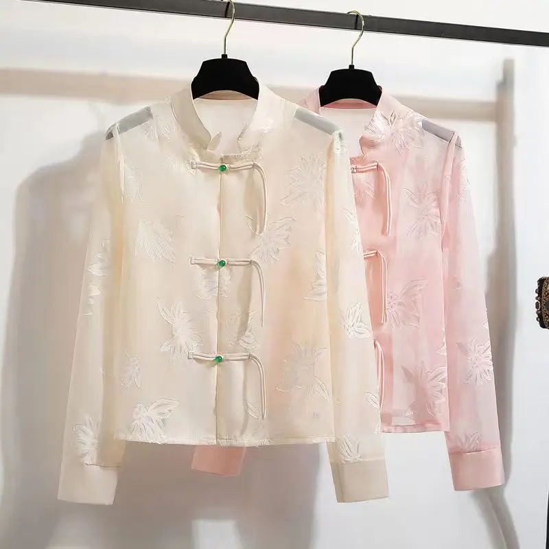 Новинка лета 2024 Китайская национальная Солнцезащитная рубашка Женский костюм