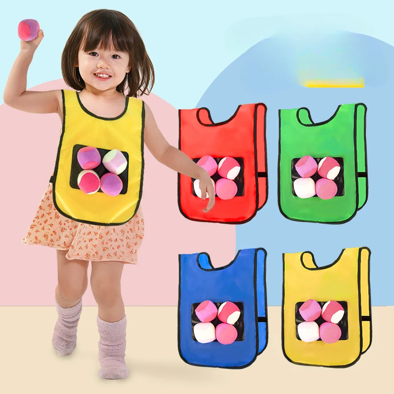

Vest Sticky Jersey Outdoor Game Sport Game Props Waistcoat Ball Throwing With Sticky Vest Toys For Children Kids Sports Toy