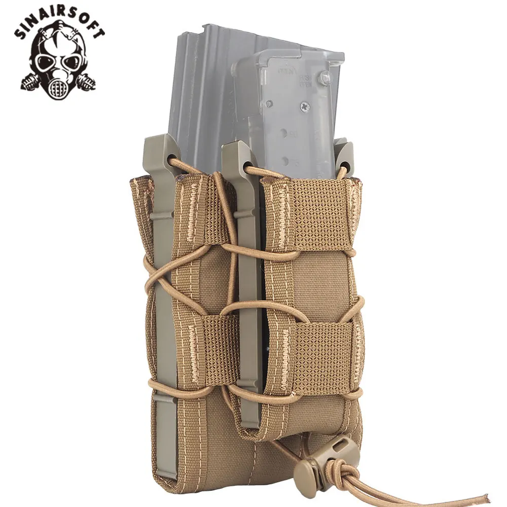 

Tactical Molle Double Magazine Pouch Rifle Pistol Mag Pouchs 2-Layer Holder 9mm/5.56 Belt Fast Attach Carrier Magazine Set