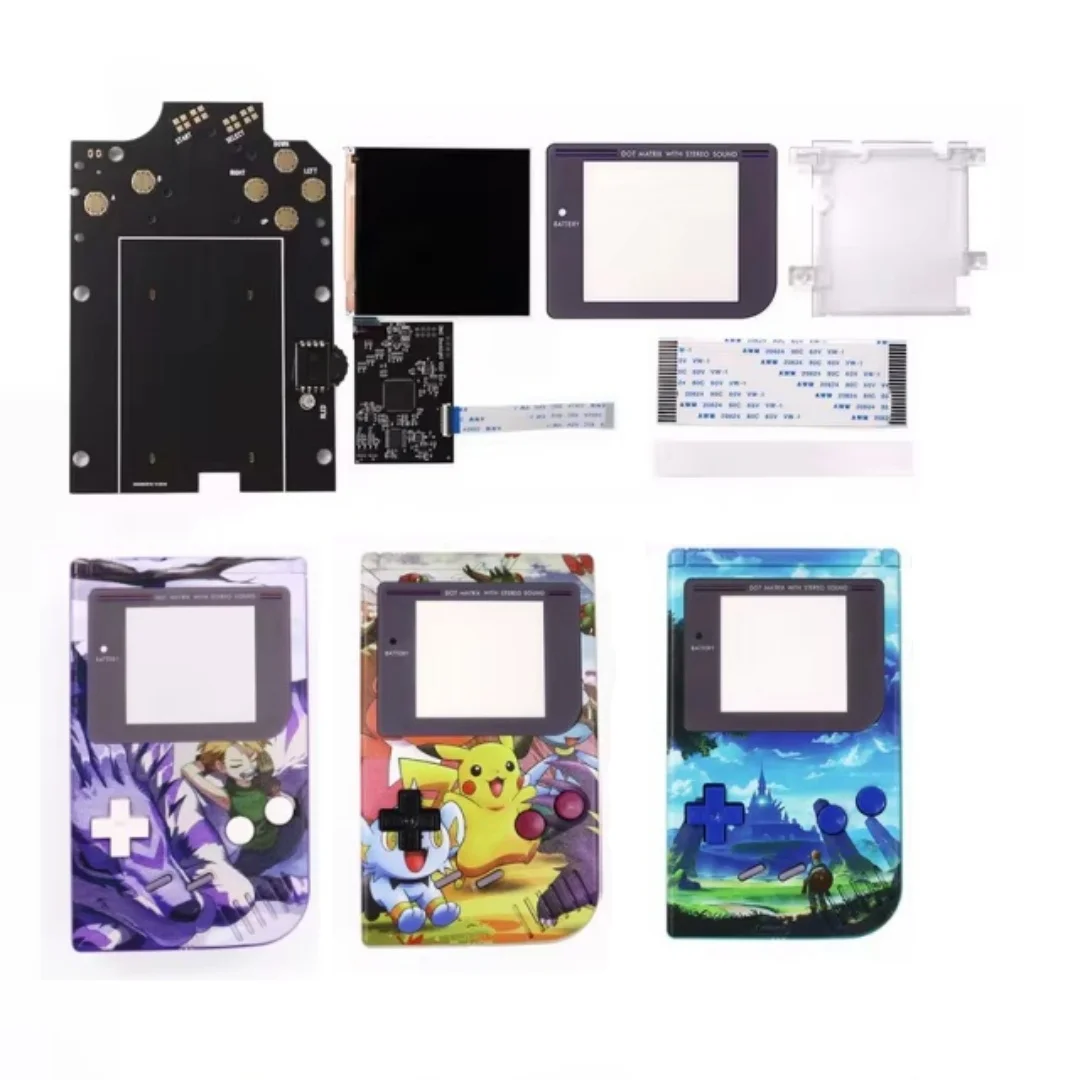 Для Game Boy UV Pirint Pre-cut Shell &amp OSD FRM версия больше Q5 RIPS ЖК-подсветка iPS экран комплект для