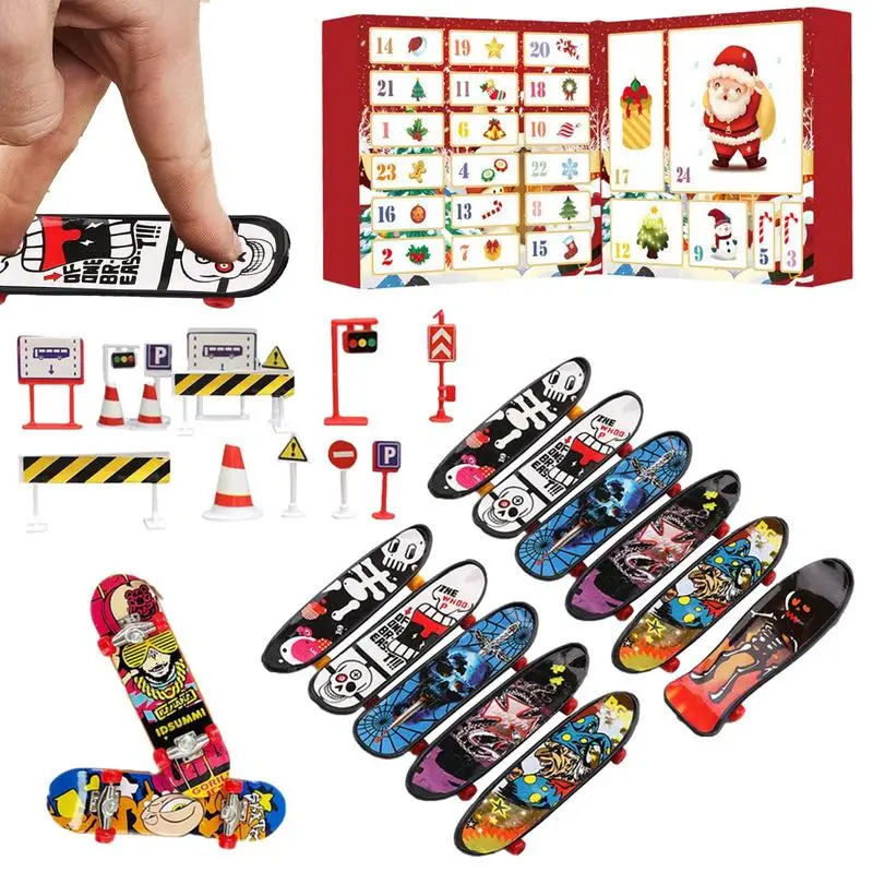

Mini Finger Skateboard Advent Calendar Fingerboard Finger Skate Toy Best Birthday Christmas Gift For Kids Teens Adults
