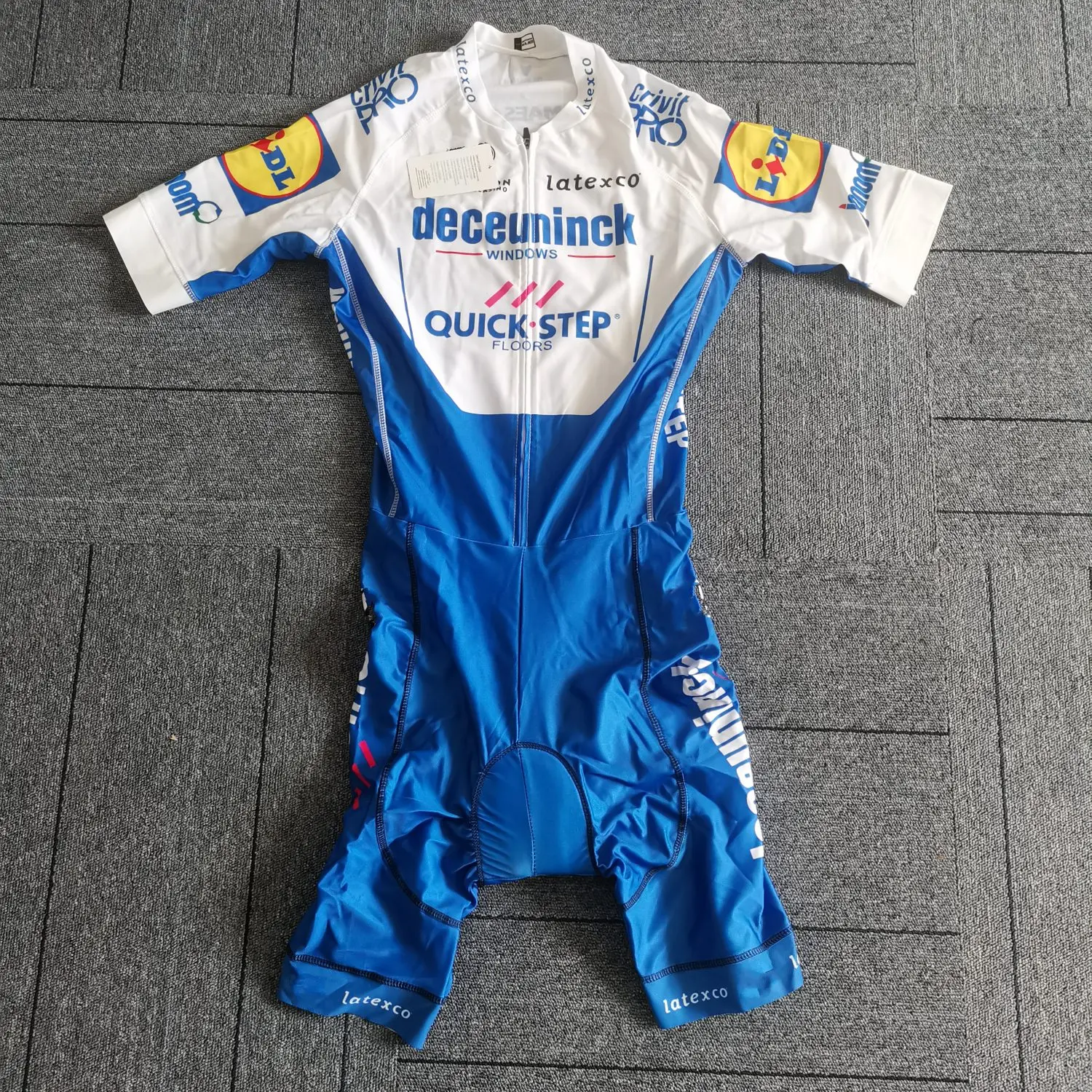

Laser Cut Team Quick Step Aero Cycling Skinsuit Racing Trisuit Jumpsuit Bodysuit Bike Clothing MTB Ropa Ciclismo Speedsuit