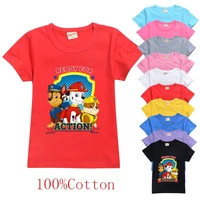 2022 paw patrol genuine summer kids cartoon t shirts for boy girls new clothes cute printed baby children clothings cotton gifts