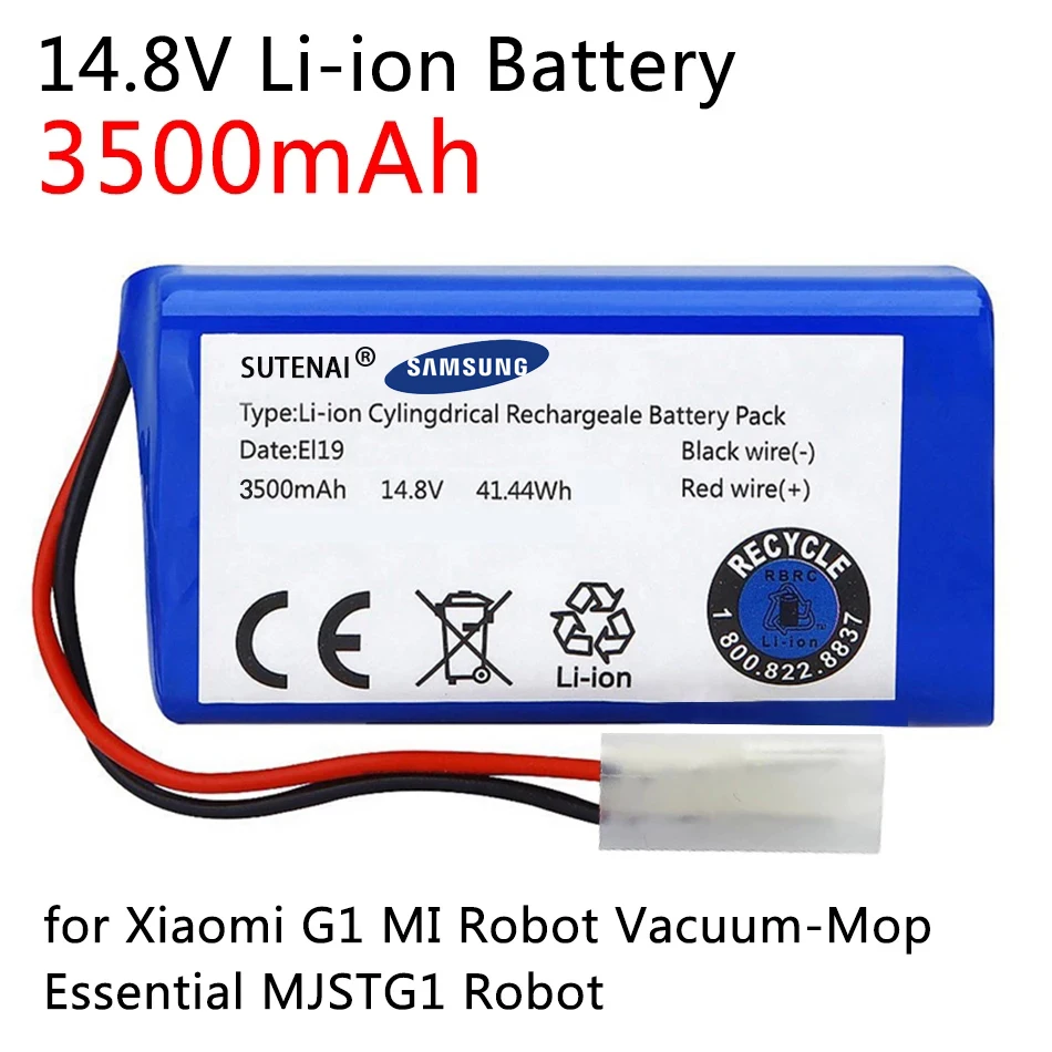 

NEW 14.8V 3500mAh Li-ion Battery for Xiaomi G1 MI Robot Vacuum-Mop Essential MJSTG1 Robot Vacuum Cleaner 18650 Battery Pack