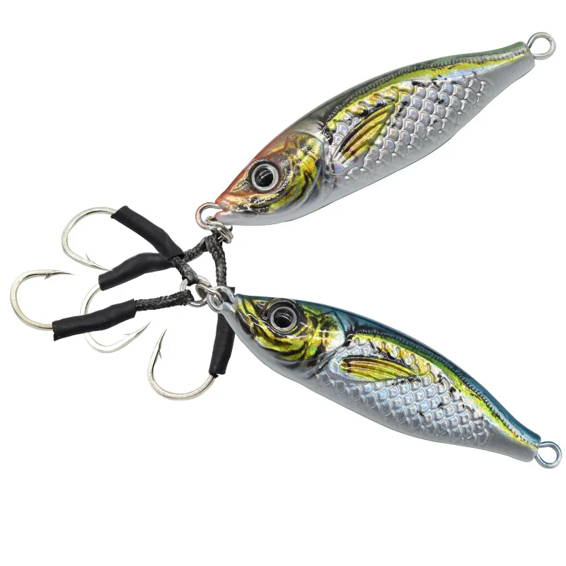 

Приманка-джиг для морской рыбалки, медленно металлическая приманка с 3D-принтом Little Jack VIB, 30 г/40 г/60 г, для ловли форели, тунца, берега, приманка ...