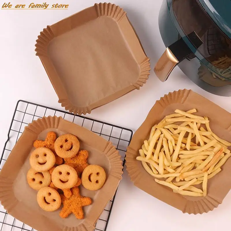 

25/50Pcs Air Fryer Disposable Baking Paper Liner Form Tray Kitchen Grill Parchment Paper Air Fryer Accessories