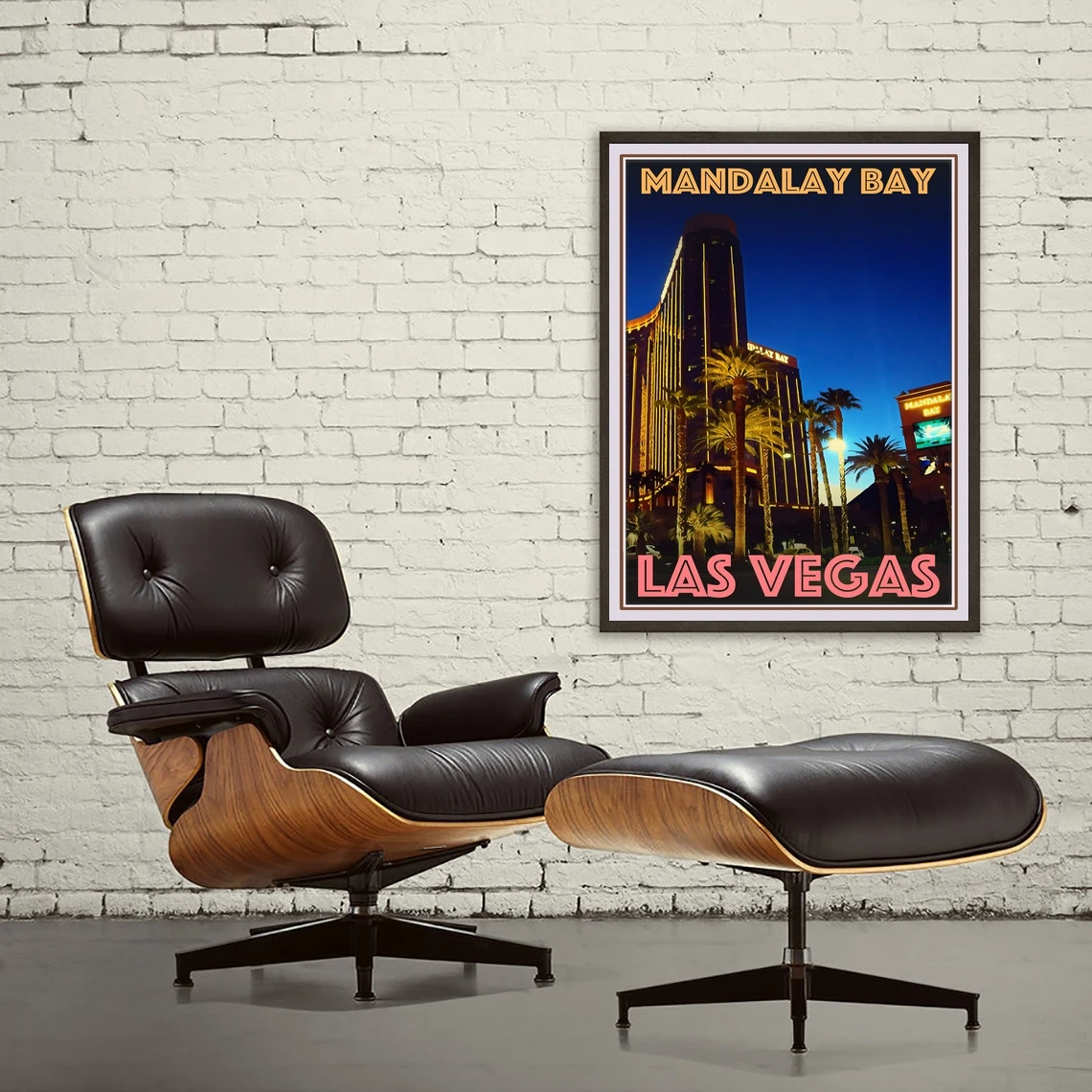 Винтажный постер для путешествий в ретро-стиле Мандалай Бэй Лас-Вегас HD Печать на