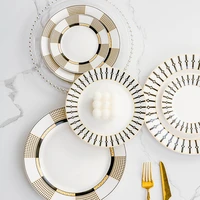 6pcs new nordic bone china plates dinner serving kitchen dessert plate dish tableware home decor porcelain plate