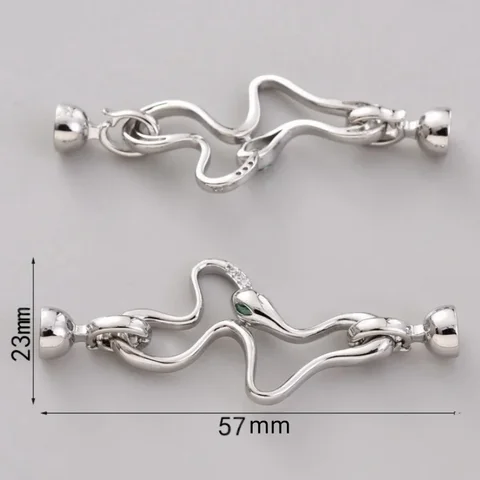 14K Gold - Plated Brass Metal Decorative Connector Fastener Snake Pearl Clasp Supplies Handmade DIY Jewellery Making Accessories