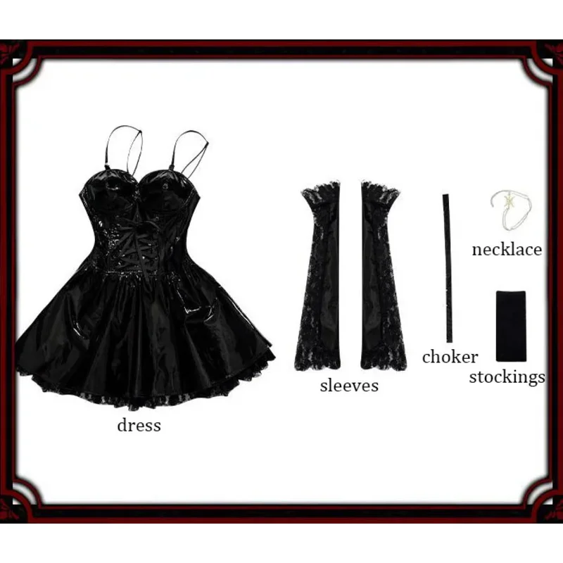 Женский костюм для косплея Мила Амане кожаное сексуальное ожерелье с париком