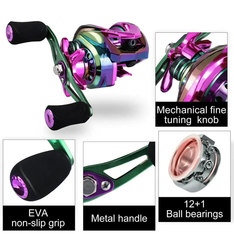 

Free shipping Fishing Rod Multicolor Baitcasting Reel Fishing Kit