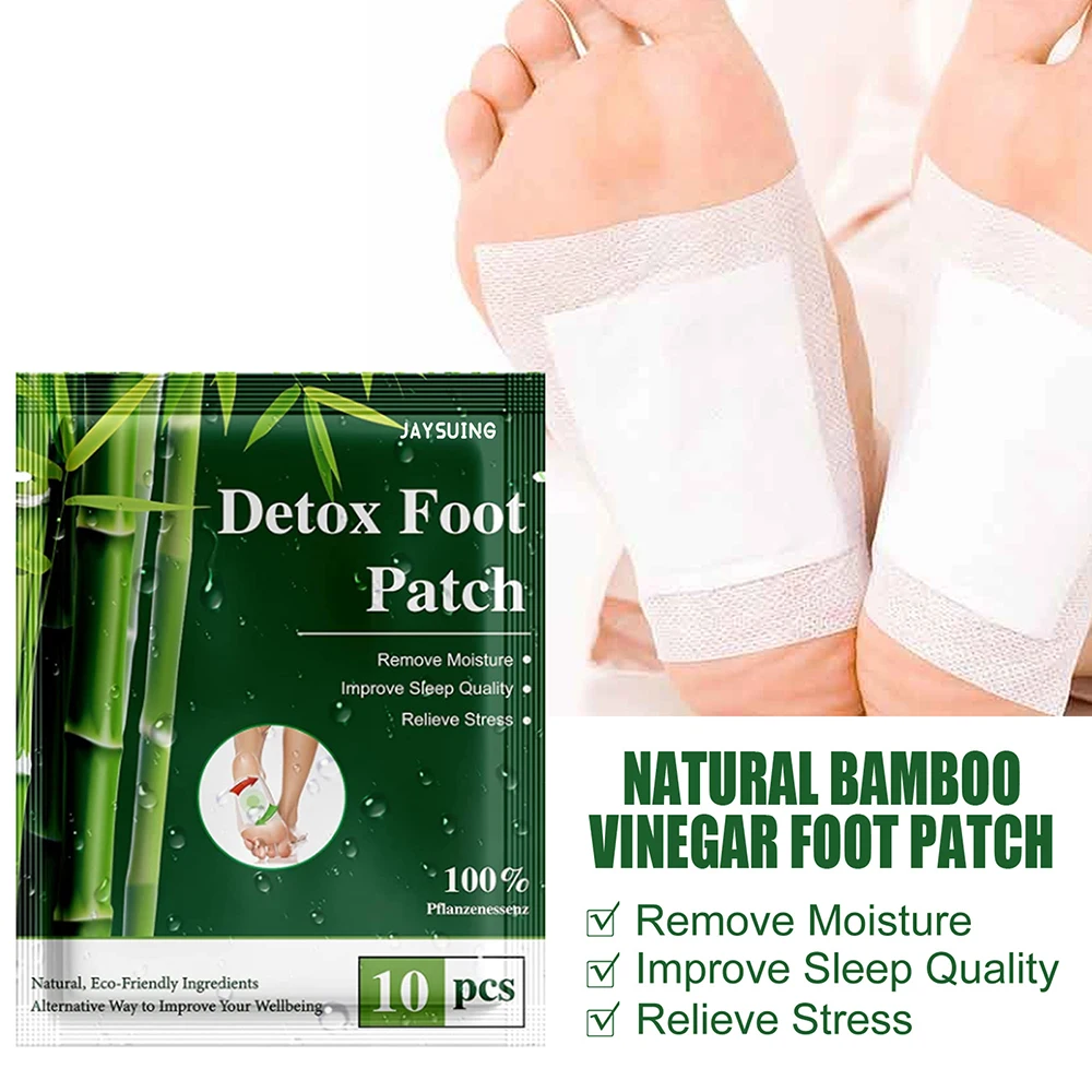 

Natural Bamboo Vinegar Foot Patch Relieves Fatigue Improve Sleeping Plaster Detox Foot Patches Body Care Patch 10pcs EIG88