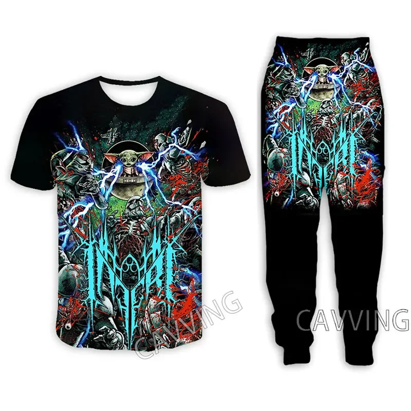 Костюм из футболки и брюк с 3D принтом