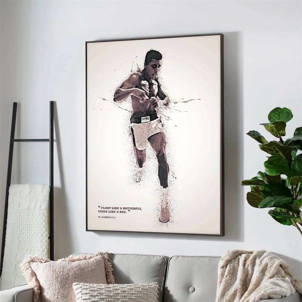 

Boxing King Muhammad Ali Posters and Prints on The Wall Canvas Art Motivating Quote Painting for Living Room Home Decoration