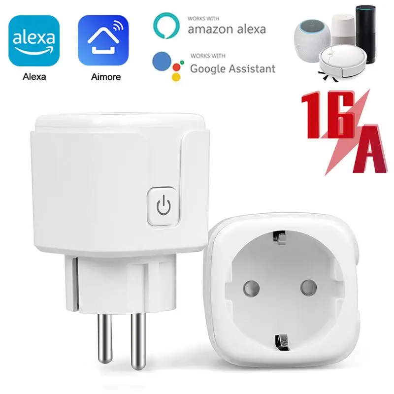 

Bluetooth Wifi Eu Plug Overcharge Protection Wireless Socket Smart Wireless Outlet Smart Socket Timing Aimore App Control 16a