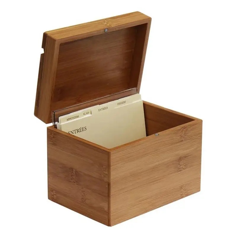 

Держатель для рецепта с разделителями, деревенский бамбуковый держатель для рецепта и разделители 4,9X6,8x3,5 дюйма, кухонный держатель для рец...