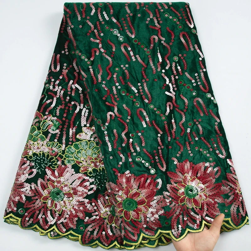 Роскошная французская бархатная кружевная ткань SJD с блестками 2023 мягкое