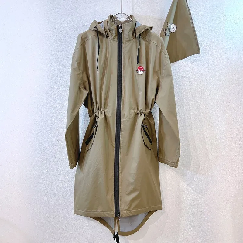 Womens Insulated Waterproof Windproof Breathable Long Length Packable Hood Rain Coat Jacket