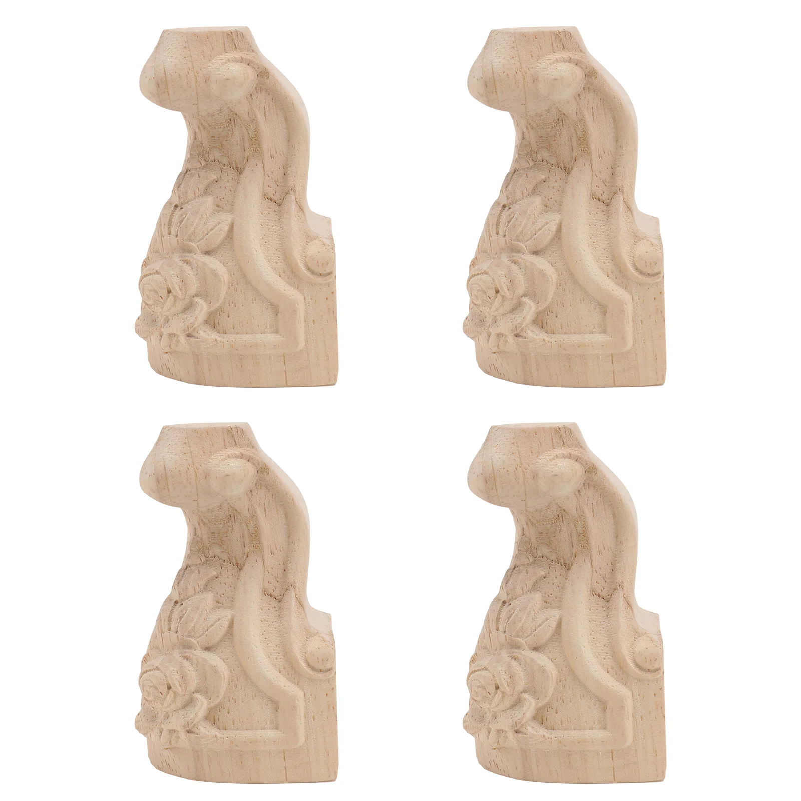 

4Pcs Wooden Cabinet Legs Household Furniture Feet Wooden Carving Legs Table Legs