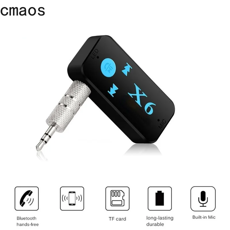 

CMAOS X6 Universal Bluetooth Receiver V4.1 Support TF Card Handfree Call Music Player Phone Car AUX In/Output MP3 Music Player
