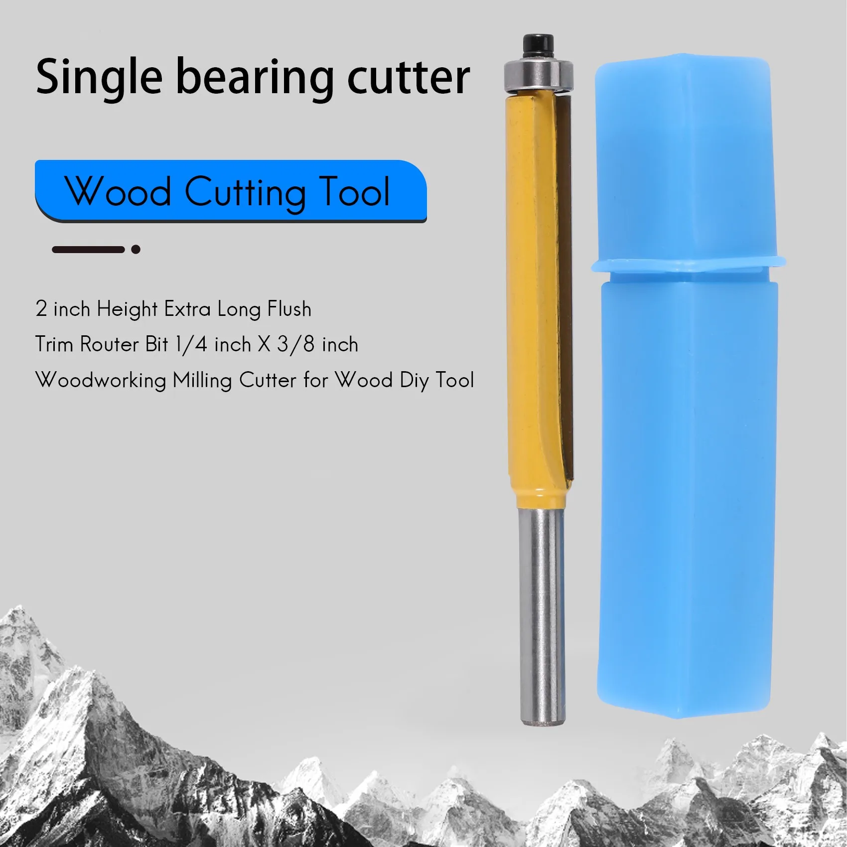 2-дюймовая удлиненная фреза для обрезки заподлицо 1/4 дюйма X 3/8