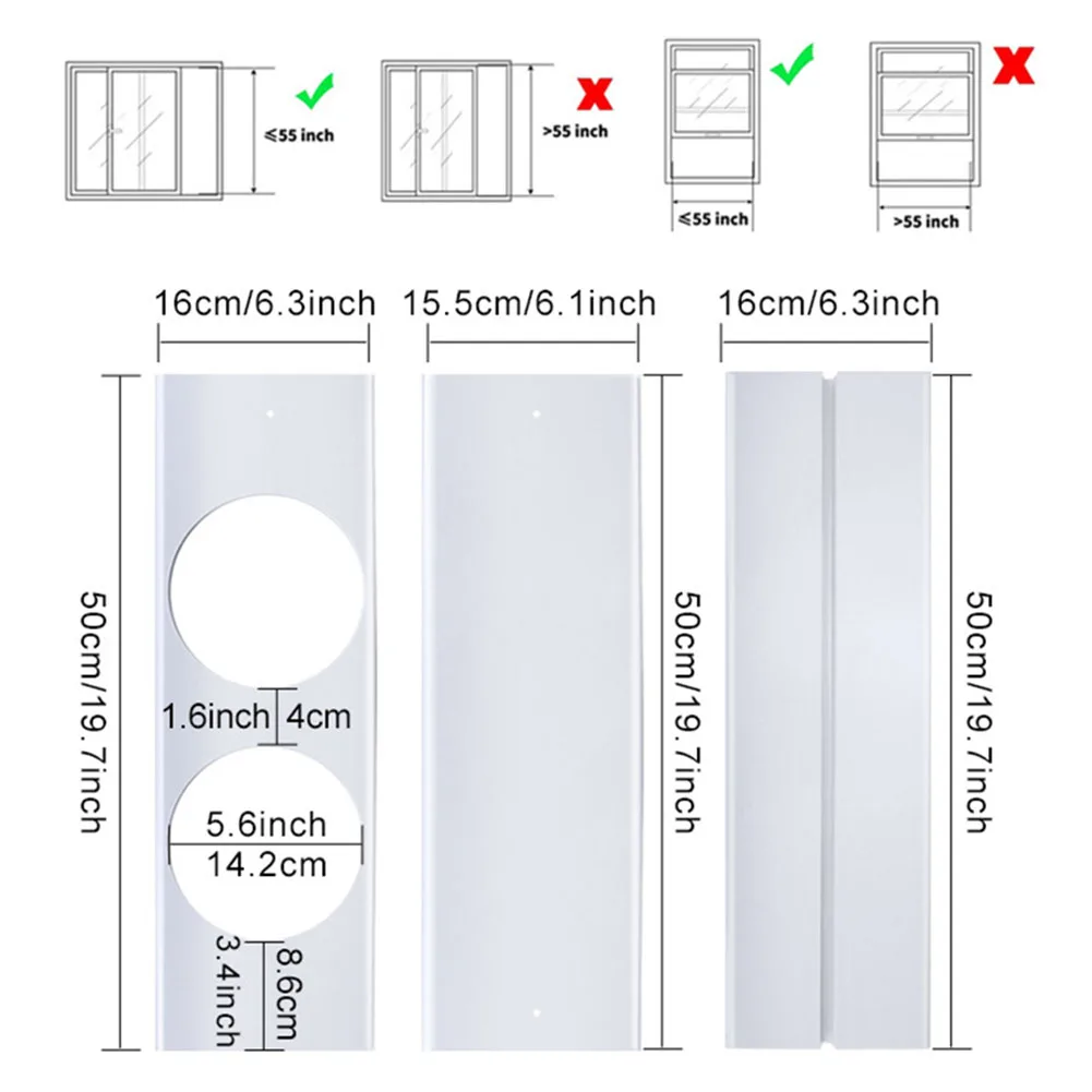 

Set Wind Deflector 1 Set Air Conditioner Kit For Exhaust Hose Premium PVC Material The Deflector Gasket Brand New