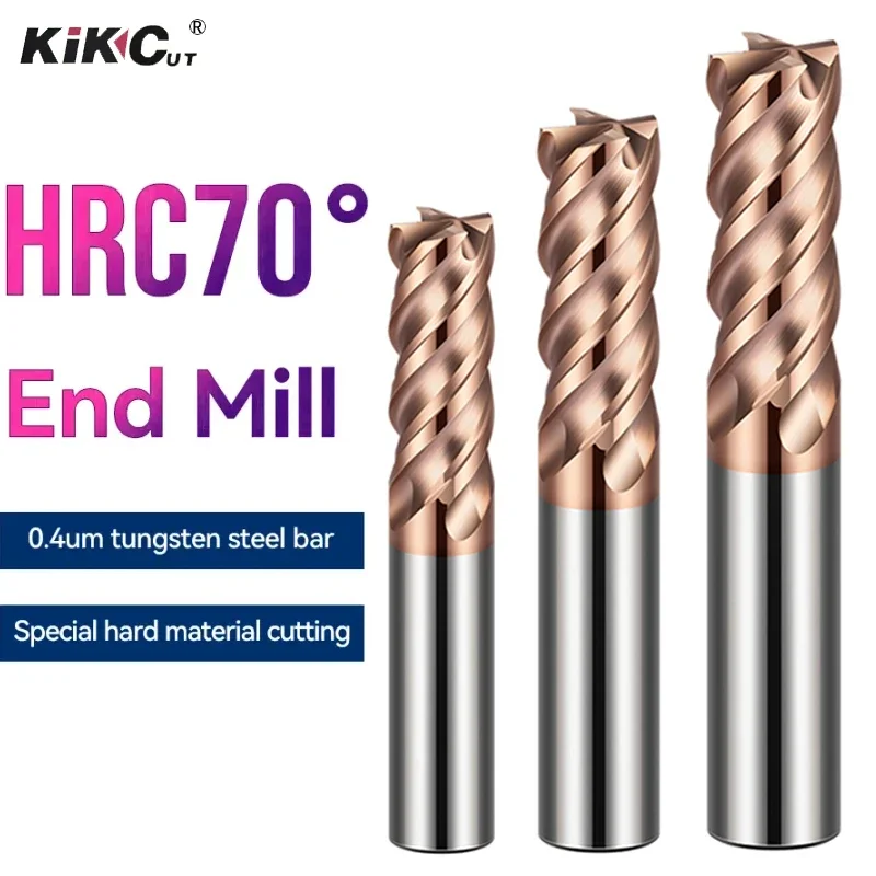 

70 Degrees Carbide Milling Cutter Flat End Mills Tungsten Steel EndMills With Coated CNC Cutting Tools For Metal