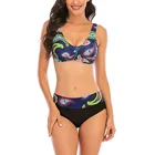 2022 сексуальный купальник с высокой талией, Раздельный комплект бикини, женский купальник, пляжный купальный костюм оптом, женский купальник с v-образной талией