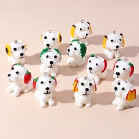 5pcs 3125mm cute resin 3d pets dogs charms kawaii farm guard dogs pendants for diy jewelry making simulation dogs accessories