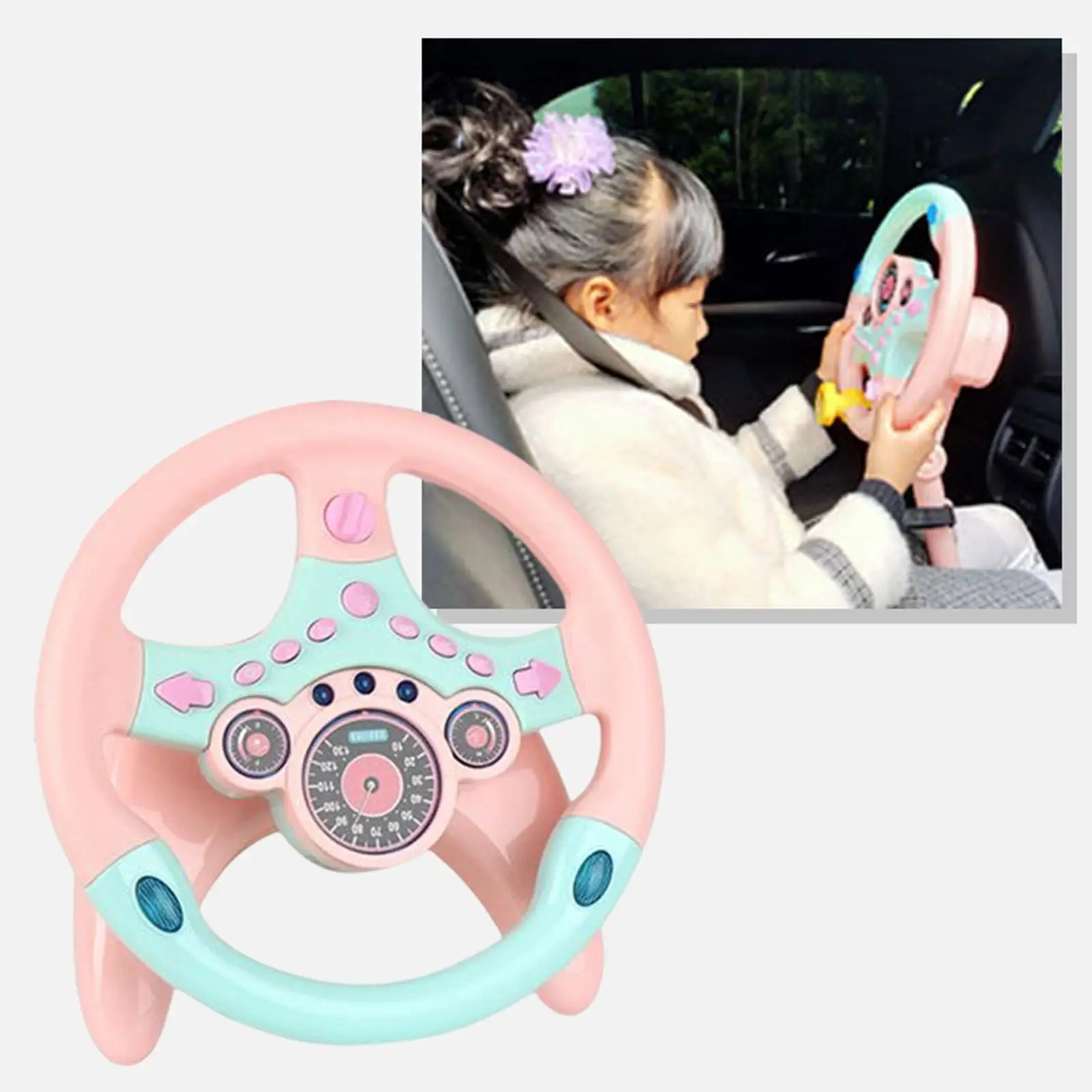 Kids Simulation Steering Wheel Battery Powered 360 Rotation 