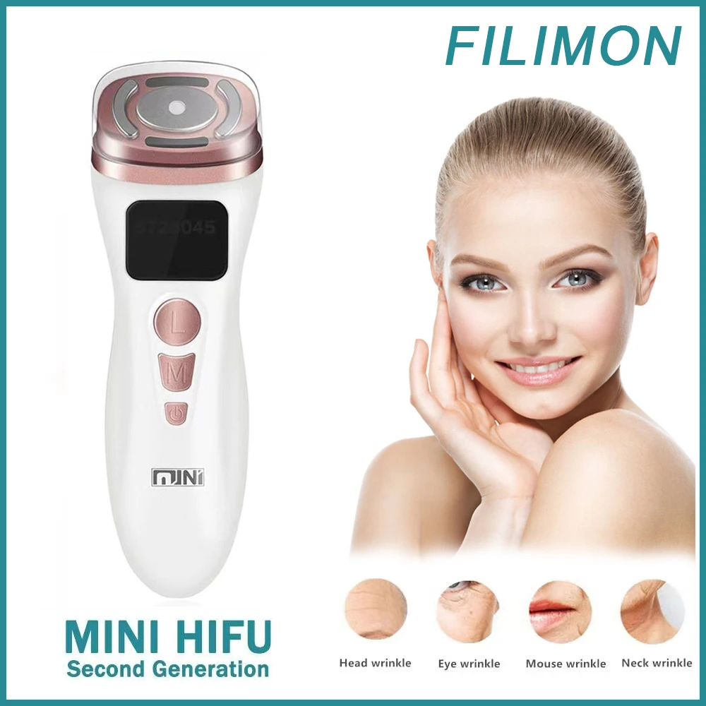 Mini HIFU Machine EMS Massage Anti-aging Ultrasound Machine Beauty Instrument Facial Treatment Skin Rejuvenation Anti-Wrinkle