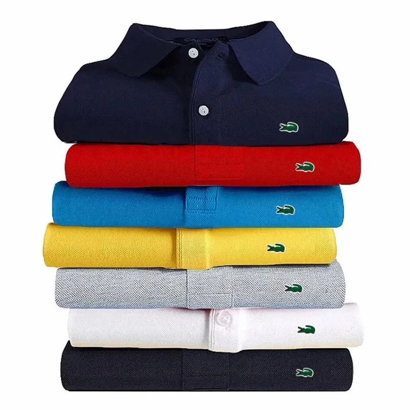 

New Fashion Brand Short Sleeve Mens Polo Shirts Sports Wear Lapel Casual Business Polos Homme Embroidered Slim Tops S-6XL
