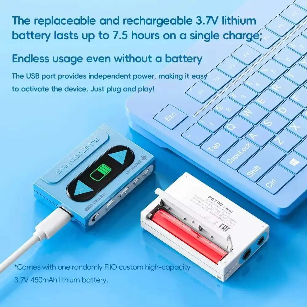Фото FIIO SNOWSKY RETRO NANO Портативный усилитель для наушников с поддержкой LDAC, Bluetooth, 3.5 мм, 4.4 мм, APM, CTIA, длительное время работы от батареи, настраиваемый №2
