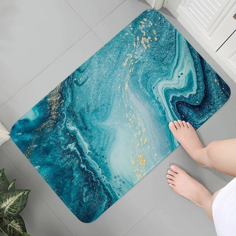 

Indoor Living Room Bathroom Carpet Flannel Washable Rug Floor Mats Anime 3D Kid Room Marble Parlor Mat Prayer Rug Lounge Rug