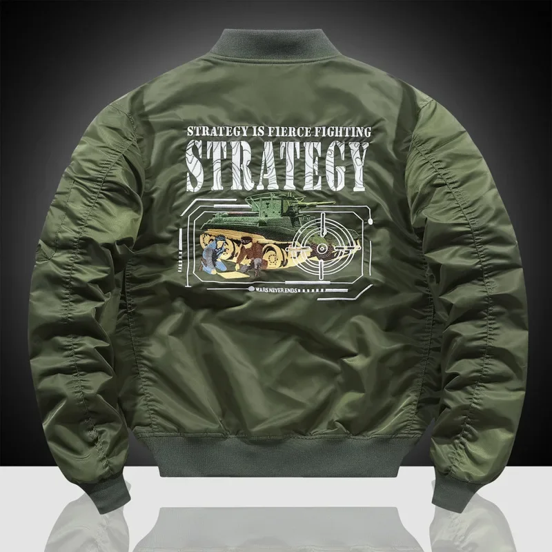 Мужская повседневная куртка с вышивкой стильная Осенняя коллекция Ma-1