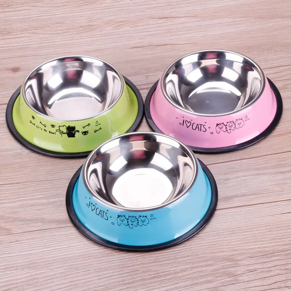 

Lovely Pet 3 Colors Stainless Steel Dog Bowl Food Water Drink Dishes Feeder For Cat Puppy Dog
