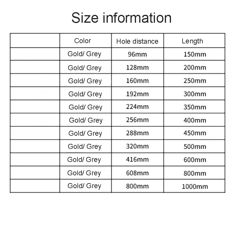 150-1000 мм матовая Золотая и серая алюминиевая ручка для мебели круглый шкаф