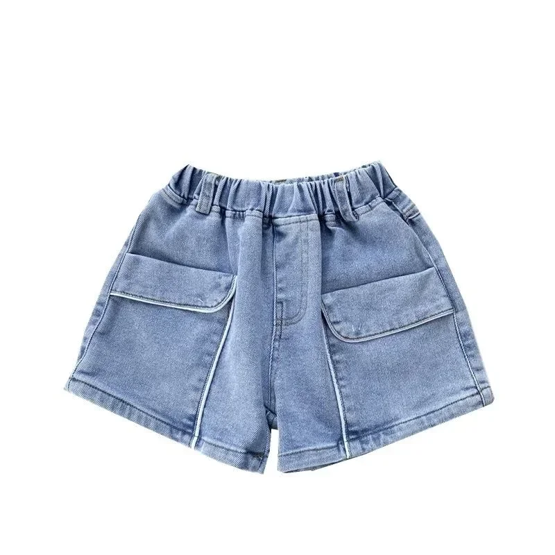 Shorts for Girls Blue All-match Children Denim Skirt Pants Fashion Jeans 2024 Summer Casual Teenage Short 10 12 14 Years