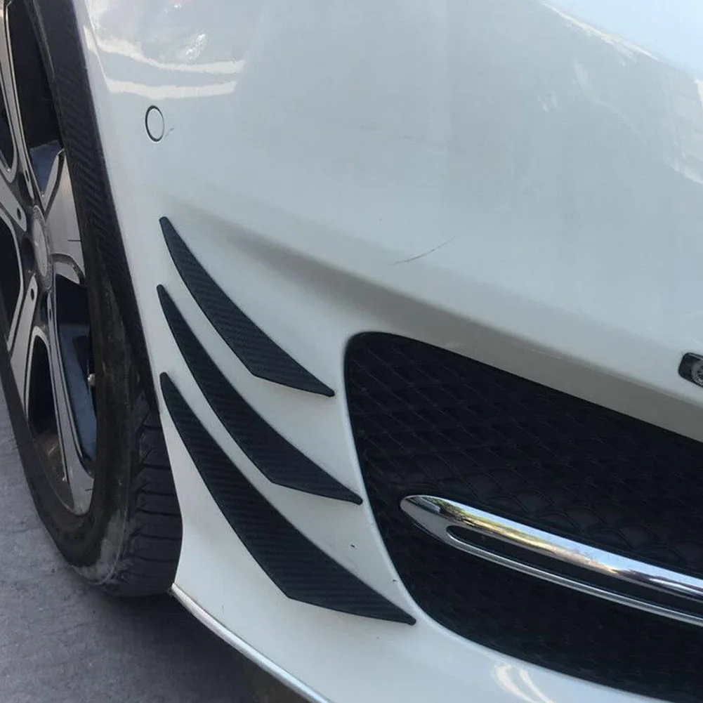 

Car Bumper Strip Car Front Bumper Lip 6pcs/set Carbon Fibe Rubber Splitter Fins Universal Fitment High Quality