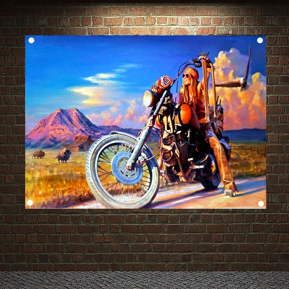 

Винтажный Декор Eagle Easy Rider, баннер для мотоцикла, картина для гаража, автозаправочной станции, мужская пещера, авторемонт, Постер для домашнего декора