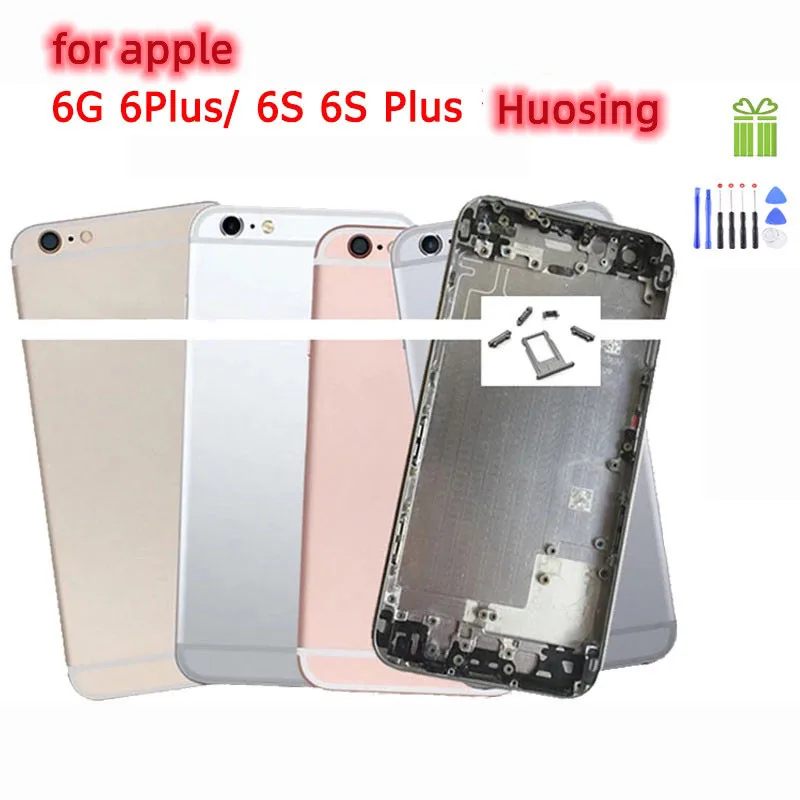 

10PCS For iPhone 6 6G 6S Plus 6Plus Battery Back Cover Middle Chassis Frame SIM Tray Side Key Parts Back Shell Shell Assembly