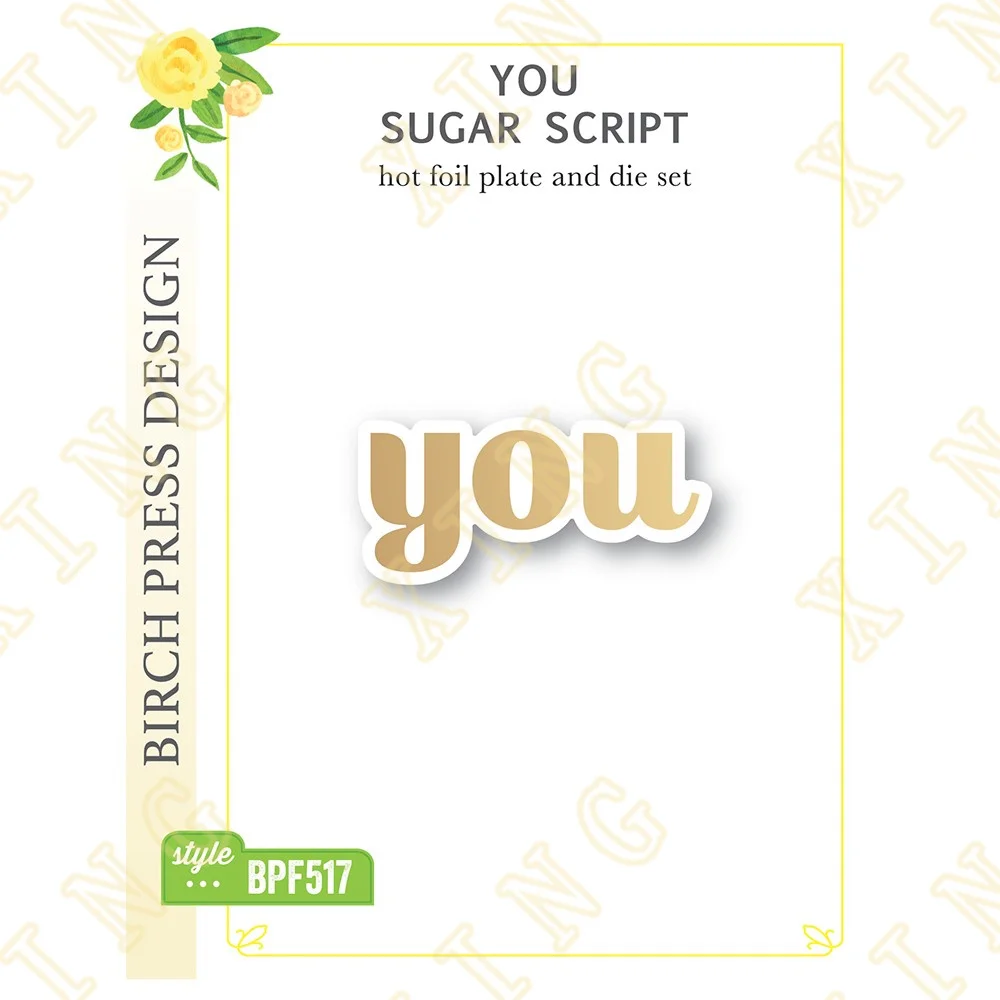 

New You Sugar Script Hot Foil Plate and Metal Cutting Die Diary Decoration Stencil Embossing Template Diy Greeting Card Handmade