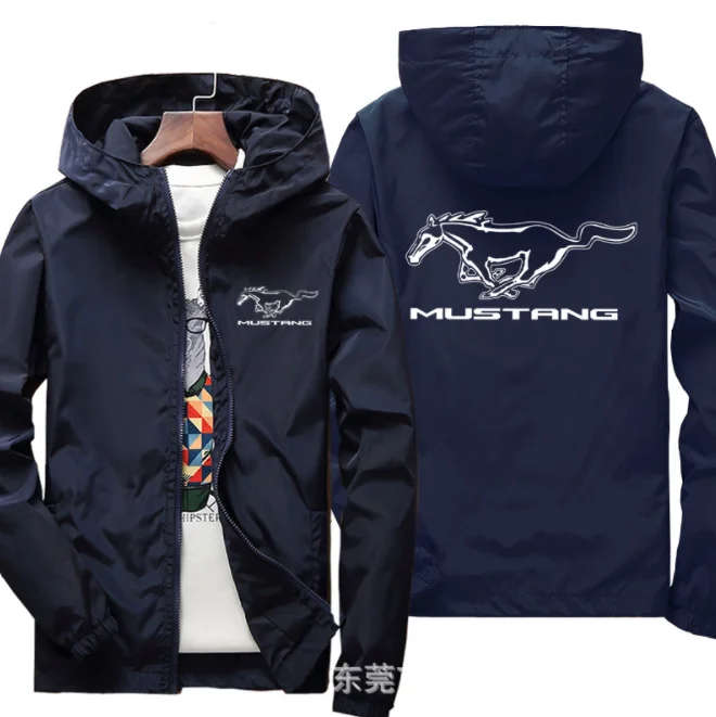 

2022 Motorcycle Jacket Windproof for MUSTANG logo Jacket Mobike Riding Hooded Suit Windbreaker Sweatshirts Racing zipper Coat