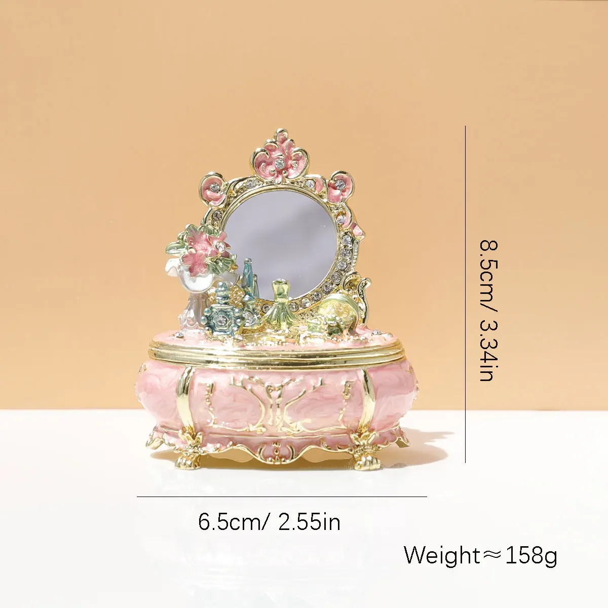 Синий туалетный столик коробка для безделушек на петлях ручная роспись