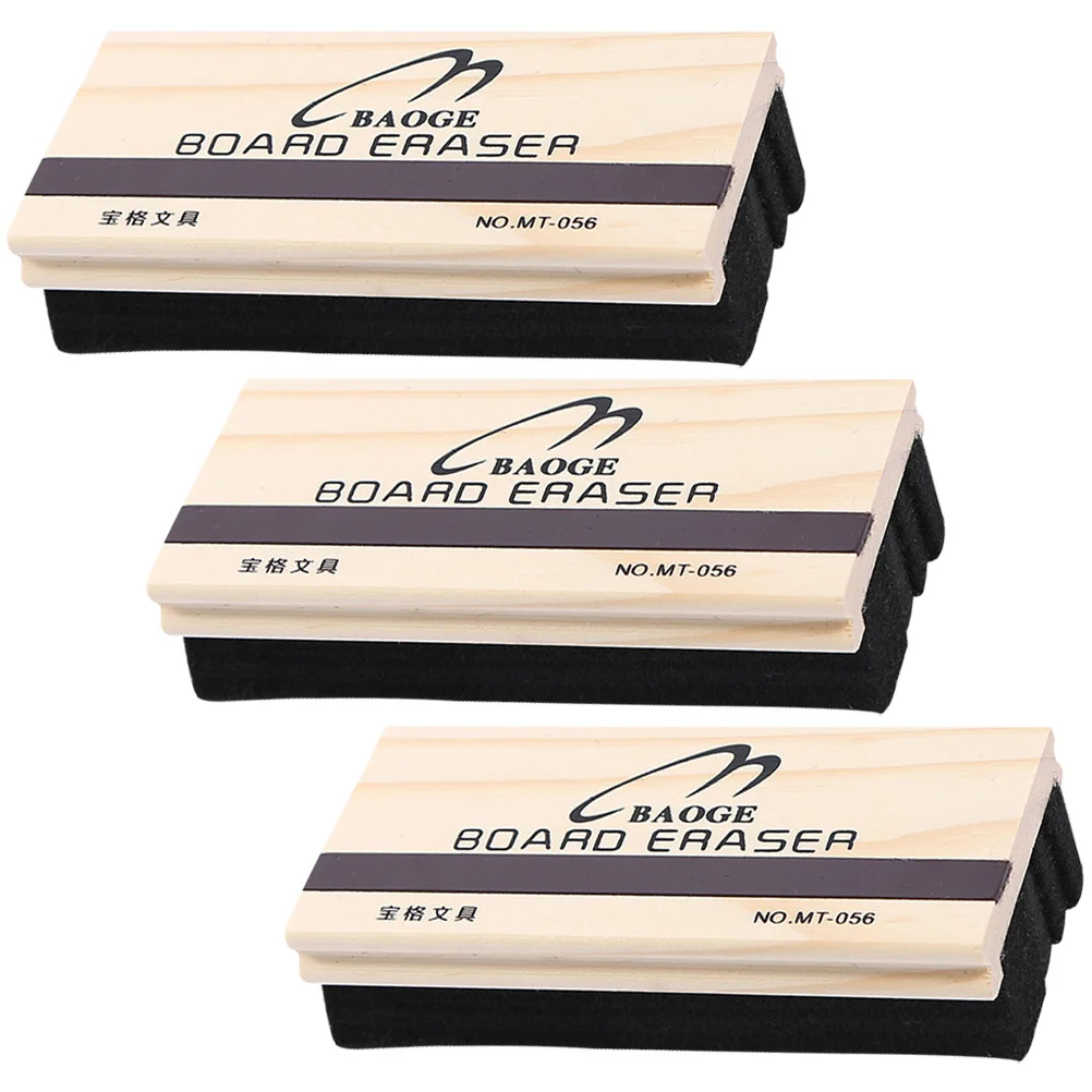 

3 Pcs Clean Whiteboard Eraser Magnetic Dry Chalk Erasers for Kids Wood Chalkboard