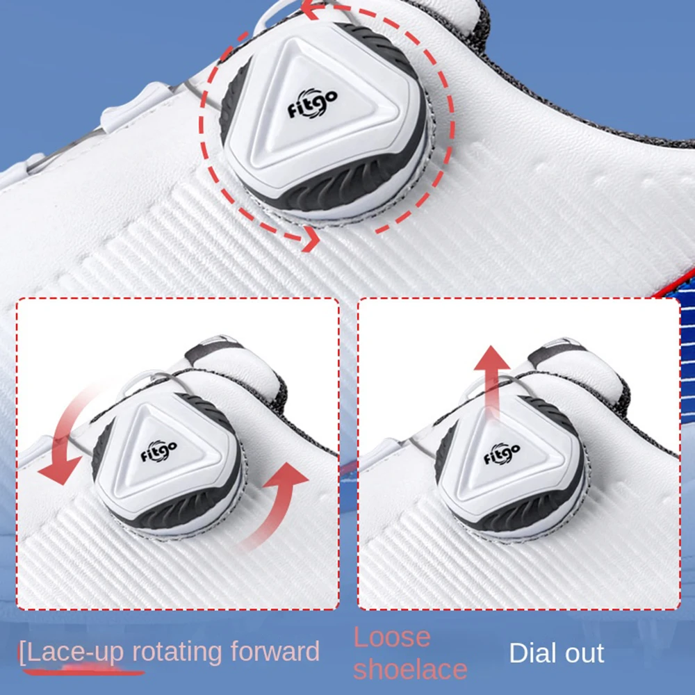 New PGM Youth Microfiber Waterproof Quick Lacing Golf Shoes Boys and Girls Breathable Anti Slip Spikes Sneakers Shoes