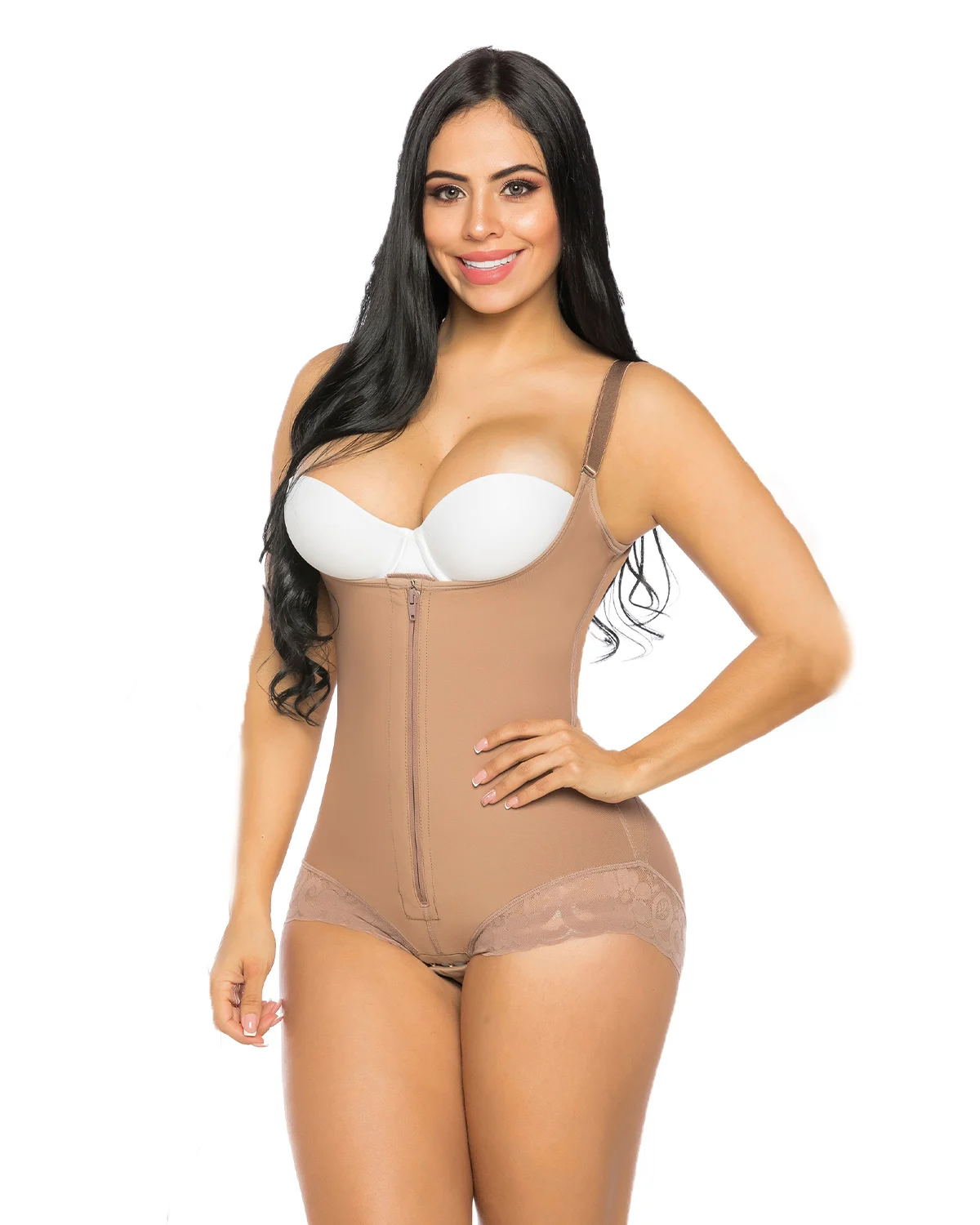 Women's Shapewear Open Sleeveless Zipper Tights after Surgery Shaping Adjustable Shoulder Strap Breasted Design Fajas