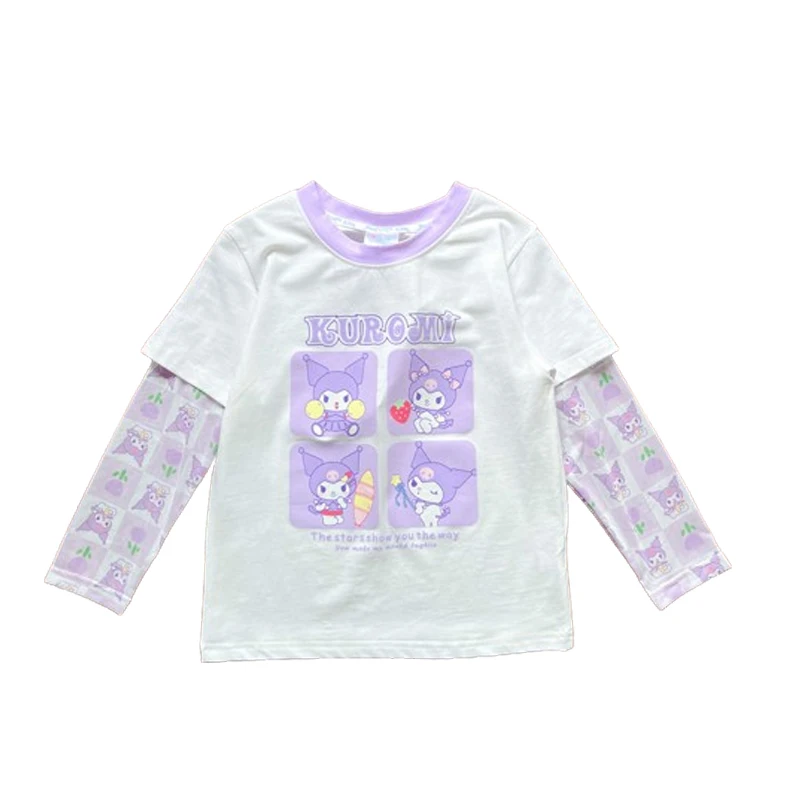 Kawaii Kuromi My Melody Cinnamoroll женская футболка с длинным рукавом аниме Sanrio симпатичный
